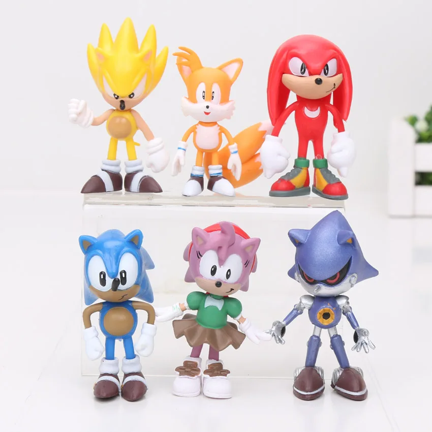 6pcs/set 7cm Sonic The Hedgehog Figures Toy pvc Characters figure toy Kids Gift 