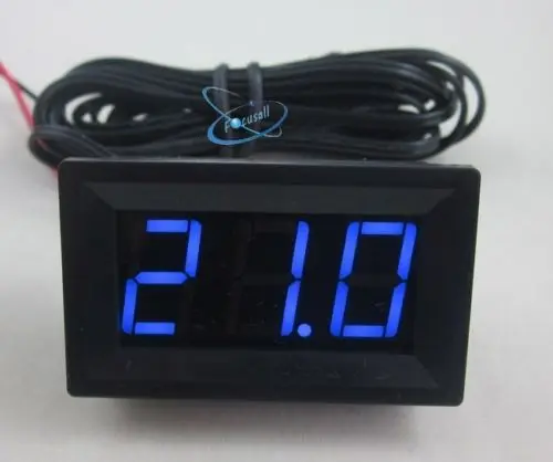 

Blue LED DC 12V Digital Temperature Thermometer +2m Sensor Probe -50~110C