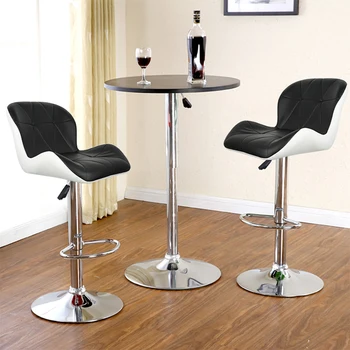 

2pcs/pair European Square Shaped Backrest Bar Chair Synthetic PU Leather Rotating Bar Stools Chairs Pneumatic Pub Chair HWC