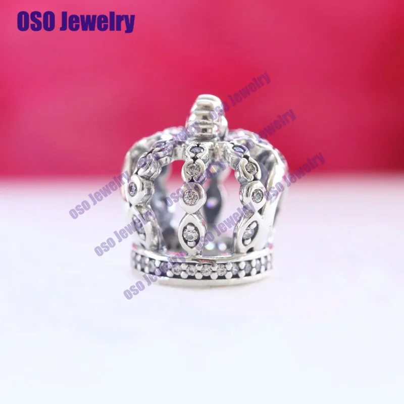 

Solid Silver 925 Charms Crown Beads Fit Charms silver 925 original bracelets bangles plata de ley 925