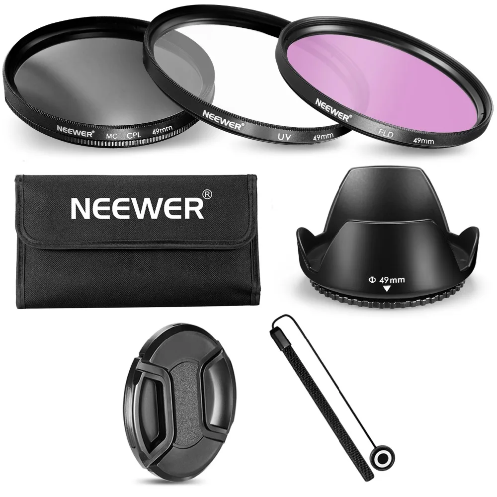 Neewer 49MM Lens Filter Accessory Kit for Sony Alpha+NEX Cameras 18