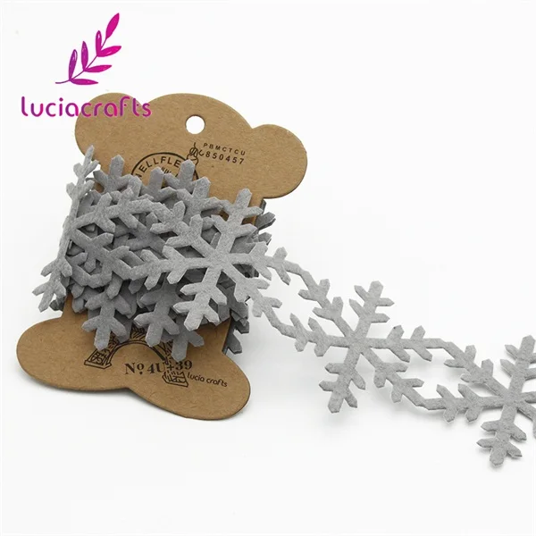 Lucia crafts 2,5 см/6 см Швейное Ремесло Войлок кружевная отделка украшение Снежинка лента для самодельного украшения одежды домашнее украшение 1 год/лот Q0601 - Цвет: gray   6cm