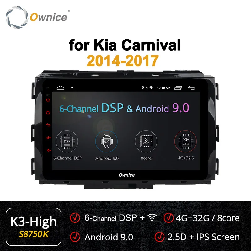 Ownice DSP 360 панорама Восьмиядерный Android 9,0 Автомобильный DVD Радио gps Navi плеер K3 K5 K6 для Kia Carnival- 4G LTE оптический - Цвет: S8750 K3-High