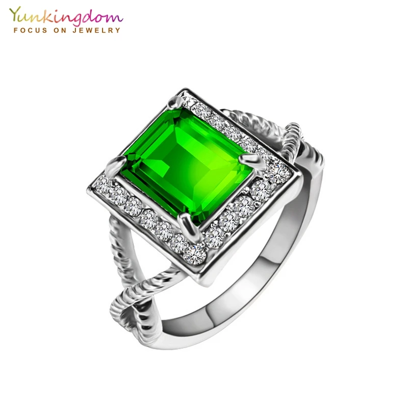 

Yunkingdom Classic Wedding Rings Square Resin Rings for Women Lover Fashion Jewelry anel Retail/Wholesale