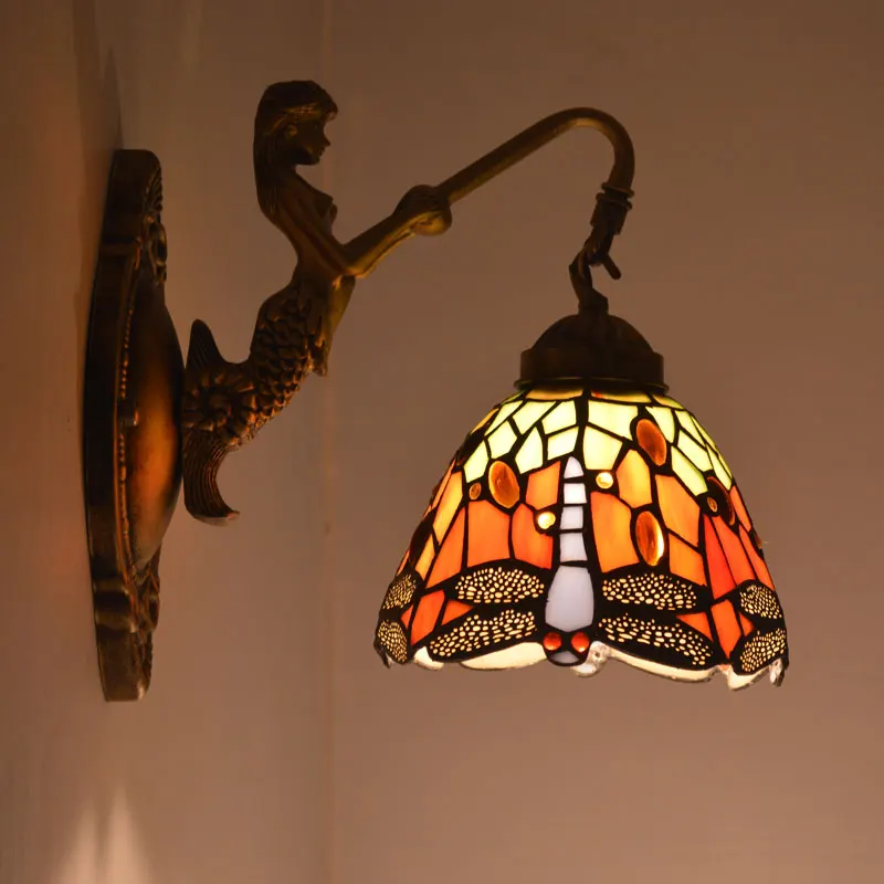 

Tiffany bedside wall lamp merlons aisle lights lamp mirror wall lamp