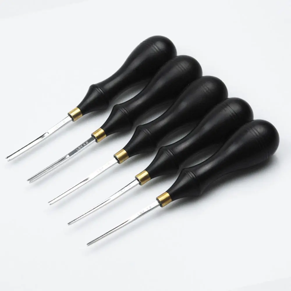 

junetree DIY Leather Craft Tool 1.0 to 5.0 mm Wood Handle Edge Skiving Beveling Leathercraft Knife Sewing Cutting Tools