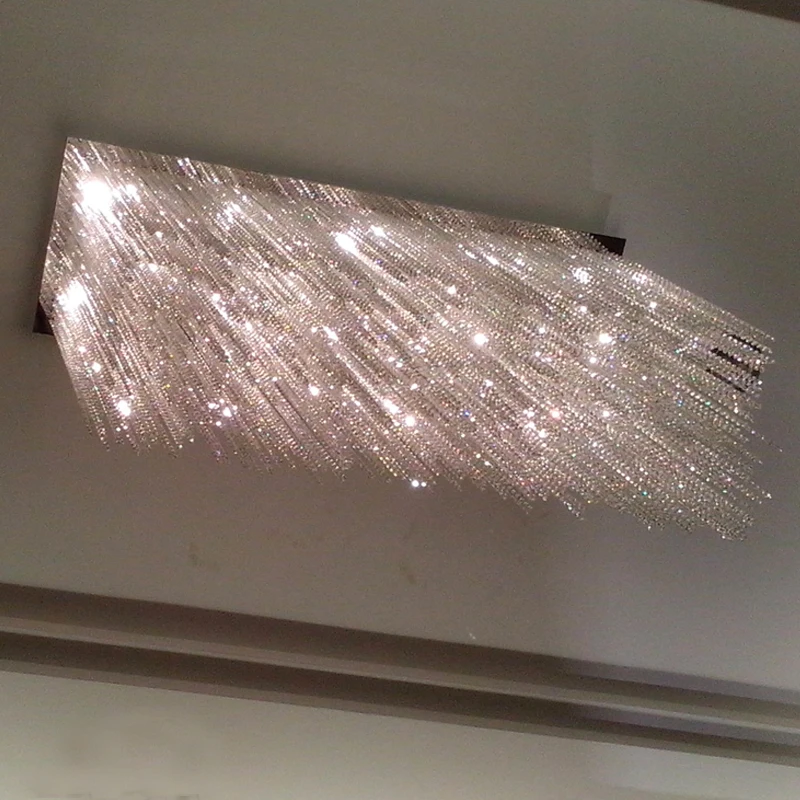 Роскошный дизайн прямоугольная хрустальная люстра Современная Гостиная kroonluchter lamparas de cristal светодиодный светильник длина 80 см