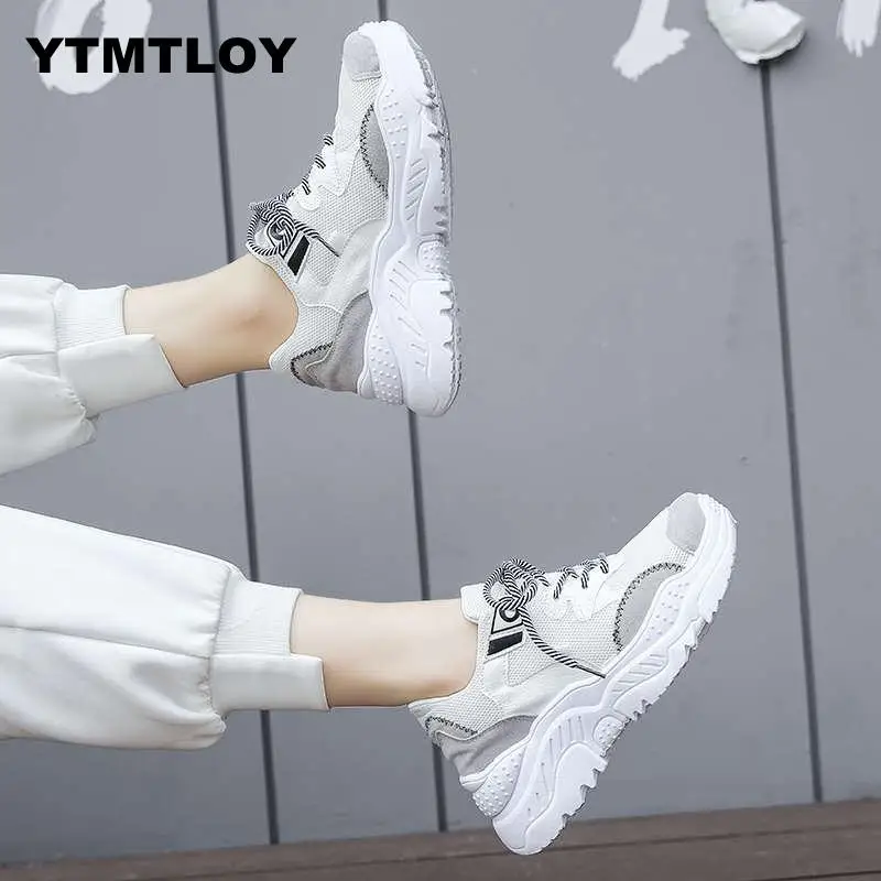 

Women Shoes 2019 Fashion Tenis Feminino Dad Platform Chunky Sneakers Breathable Mesh Woman Casual Sneaker White Zapatillas