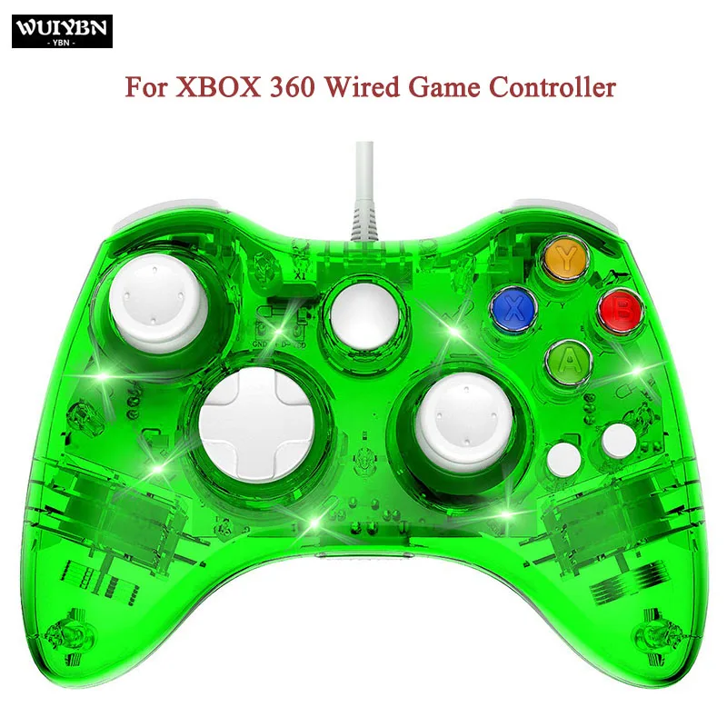 WUIYBN 360 Joypad беспроводной игровой контроллер Джойстик для xbox 360 геймпад microsoft xbox 360 контроллер - Цвет: wired green