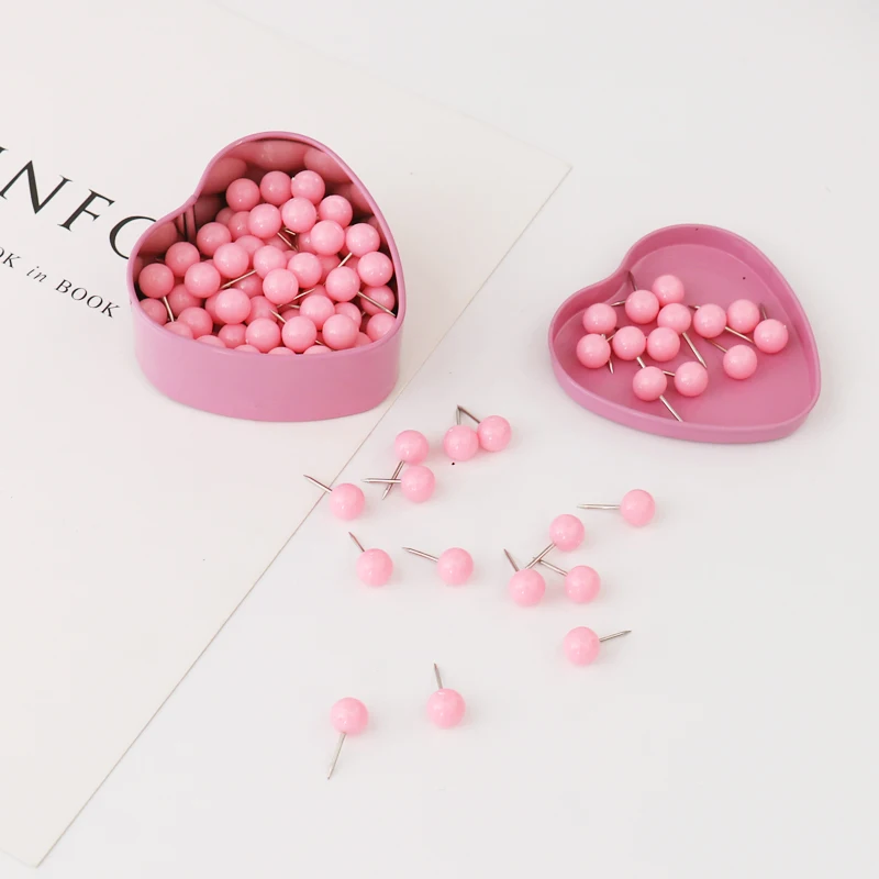 Push Pins for push pins Pink Kawaii Stationery Clear Binder Clips Photos Tickets Notes Letter Thumbtack set TUTU