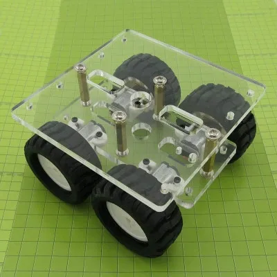 JMT Mini DIY N20 прозрачный акриловый четырехколесный привод двух слоев RC Robot Kit