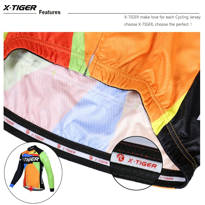 X-Tiger, с длинным рукавом, Ropa Ciclismo Pro, Майки для велоспорта, осень, горный велосипед, одежда для велоспорта/Одежда для гоночного велосипеда для