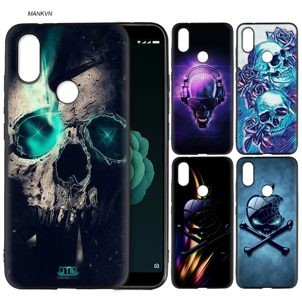 

Silicone Soft Case Cover for Xiaomi A2 Lite A1 Redmi S2 Note 5 Plus 6 6A 4 4X Pro Poco F1 Skull