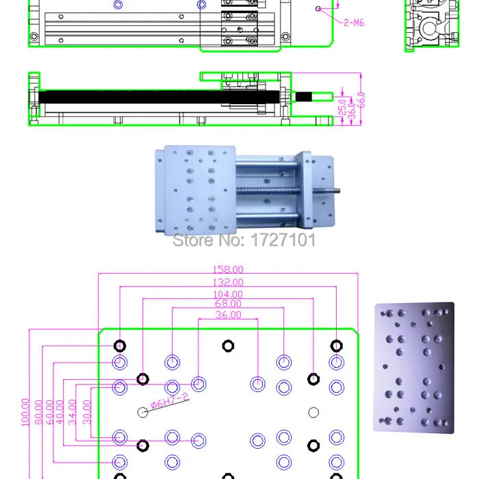 KR100 SBR cylindrical guide rail Four axis gantry linear slide tabel module
