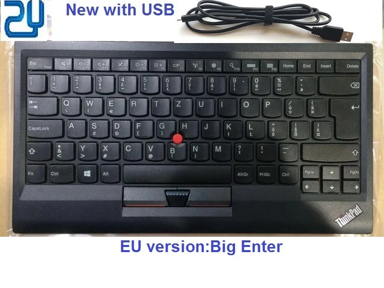 

New Original EU version for Lenovo ThinkPad Compact USB Keyboard with Trackpoint Tablet PC Big Enter 0B47190