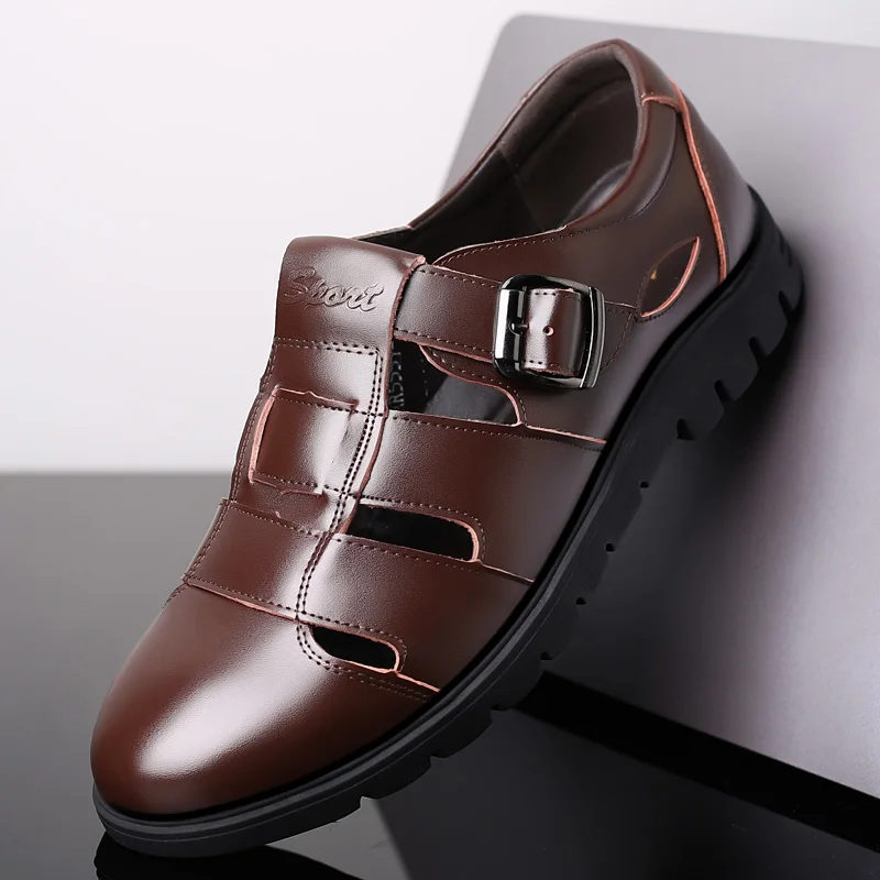 

2019New Design Cool Breathable Leather Shoe Men Leisure Wild Leather Loafers Youth Light Soft Walking Shoe Comfortable Non-slip