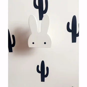

5Pcs/lot Wall Hook Stickers Kids Room Decoration Wooden Hooks Baby Clothes Hanging Wood Holder Creative Pattern Hooks Organizer