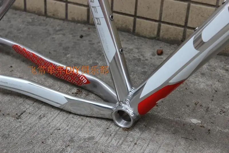 polished aluminum bike frame