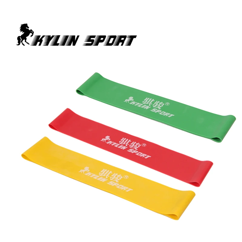three color Set of 3 combination latex resistance bands workout excercise pilates yoga bands loop wrist ankle elastic belt