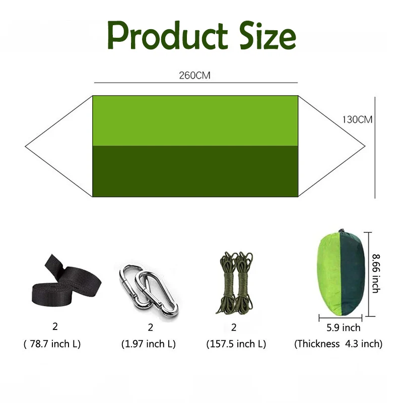 Портативный гамак для кемпинга на 1-2 человека с москитной сеткой, сверхлегкая подвесная кровать, крепкий подшипник, дерево, палатка, качели, спальный мешок, ленивый мешок