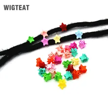 20 шт./пакет Детские Девочки Звезда Мини боковые Когти для волос захватывают пластиковые бусины для волос для косичек DIY дредлок бусины украшения для волос для косичек