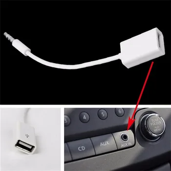 

3.5mm Male AUX Audio Plug Jack To USB 2.0 Female Cable Cord Professional Car MP3 Audio Converter Line 15cm Mayitr