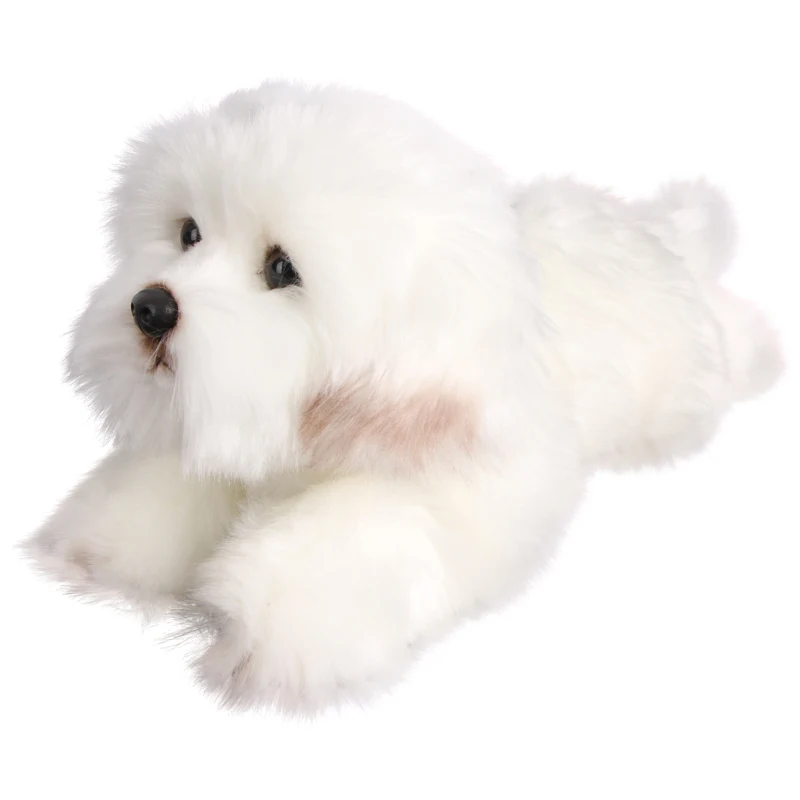 kawaii dog simulation doll soft Maltese dog plush toy cute pet animals sleeping pillow dolls gift wedding deco 38x14x15cm