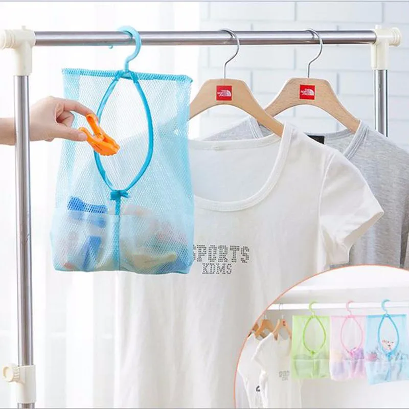 Multi-function Space Saving Hanging Mesh Bags Clothes Organizer for Bedroom New cosmetic Bag