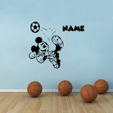 Large Size MICKEY MOUSE With Boys Personalized Name Art Vinyl Wall Decals Custom Any Names Wall Sticker For Kids Room Decor
