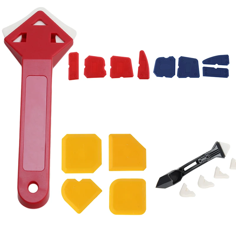 

4Pcs/set Caulking Tool Kit Joint Sealant Silicone Grout Remover Scraper Floor Cleaner Tile Cleaner Hand Tools for Bathroom