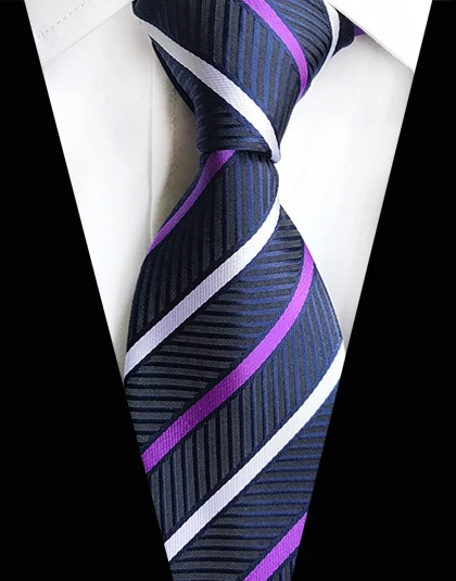 Классический жаккардовый галстук Желтый Черный Розовый Модный Полосатый галстук на шею 8 см Шелковый роскошный галстук для мужчин бизнес свадебное платье подарочные галстуки - Цвет: T09