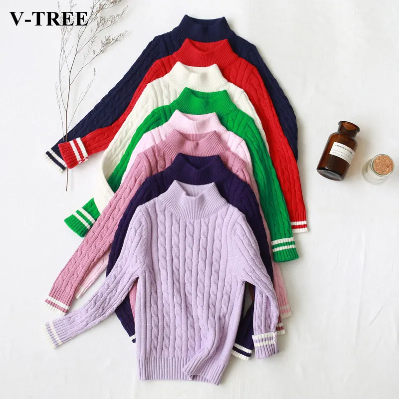 

Thicken Boys Girls Sweaters 2018 Winter Autumn Children Sweater Girl Clothing Pullover Knitted Solid Casual Sweaters For Kids