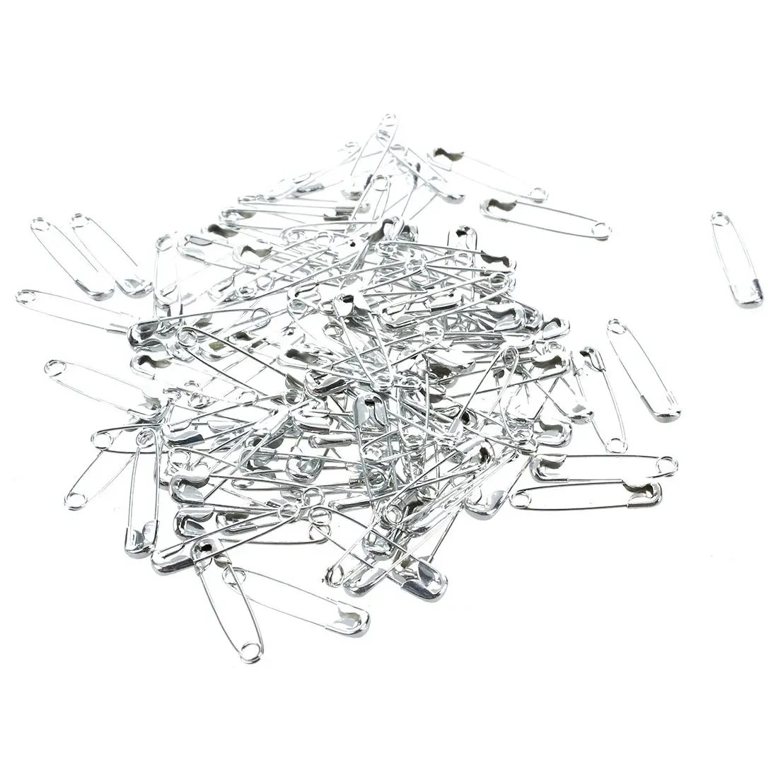 

Office Home Mini Sized Coiled Design Silver Tone Safety Pins Replacement 100pcs