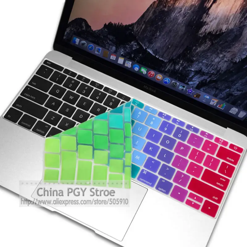 Радужная силиконовая клавиатура для ноутбука защитная пленка Apple Macbook Mac Retina 12