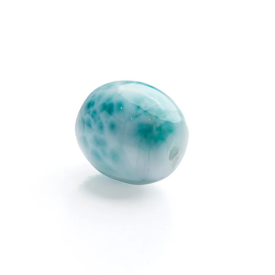 Подлинная синяя подвеска larimar в форме бочонка Кристальное ожерелье с рисунком воды из натурального камня