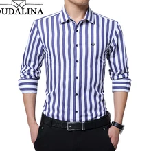 DUDALINA, новинка, модная полосатая рубашка, мужская рубашка с длинным рукавом, Мужская одежда, приталенная, повседневная, мужская, светская рубашка, импортируется из Китая