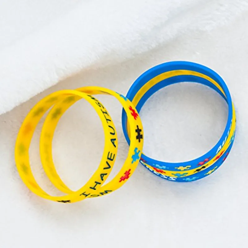 heart of charms set 5 i have autism awareness bracelets silicone sports wristband puzzle pieces  (10)_