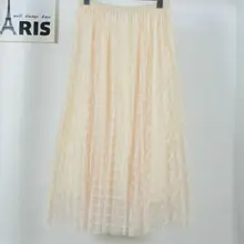 Для женщин Лето Boho Сексуальный сетка; с высокой талией плиссированная юбка Для женщин пляжные юбки розовый Для женщин Элегантный Тюлевая юбка Миди-юбки