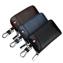 Мужской держатель для ключей из натуральной кожи, кошельки для ключей, органайзер для автомобильных ключей, ключница, женский брелок, кошелек на молнии, чехол для ключей, сумка, кошелек