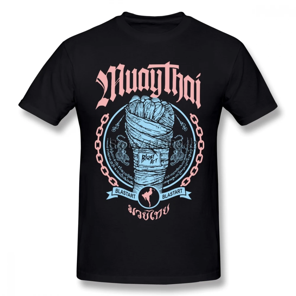 Мужская футболка с коротким рукавом Muay Thai Fist хлопковая Футболка круглым вырезом