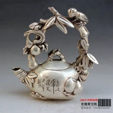 Антикварный, антиквариат китайская Медь медный чайник