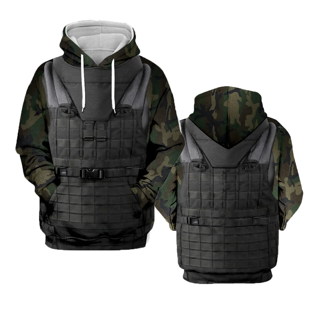 

Plus Size Sweatshirts Men women Warrior Soldier Knight Armor 3d print Hoodies Long Sleeve Army Green Camouflage Tracksuits