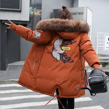 

Winter Women's Parka Coat Warm Jacket Women's Thick Down Cotton Quilted Coat With Hooded Fur Collar New Collection