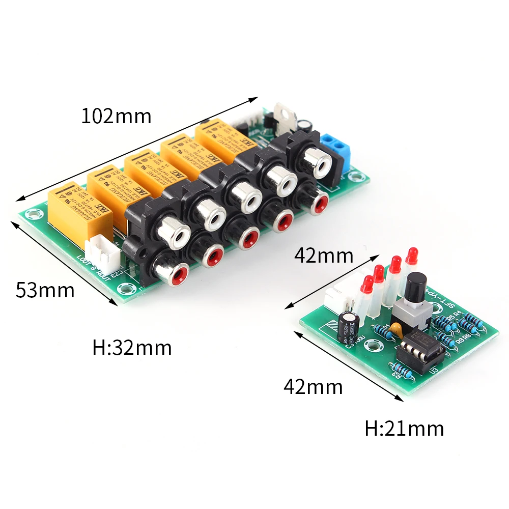 Модуль селектора аудио входного сигнала 4 в 1 релейная коммутационная плата реле выбирает усилитель звуковой видеосигнал модуль DIY Kit