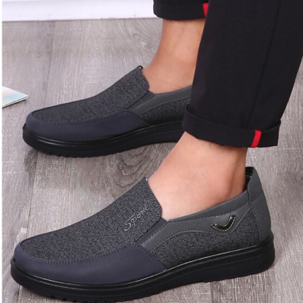 

Men's vulcanize shoes,casual Canvas summer breathable soft flat driving shoes bottom lightweight male mesh round head low heel