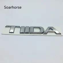 Emblema cromado 3D de estilo Soarhorse para coche para Nissan TIIDA, pegatina, accesorios de reacondicionamiento, etiqueta modificada para el maletero de la letra