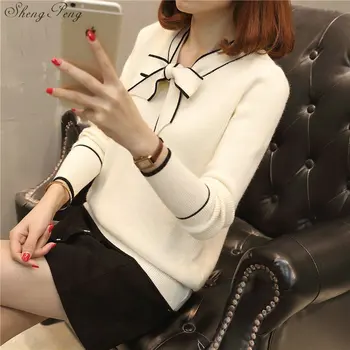 

2018 Autumn Women Tops Ladies Long Sleeve Slim Pullover Knitted Thin Sweaters Top Femme Korean Solid Knitting Shirts Q626