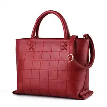 New Occident Style font b Handbag b font Women Trendy Plaid Cross Pattern Designer Bag Ladies