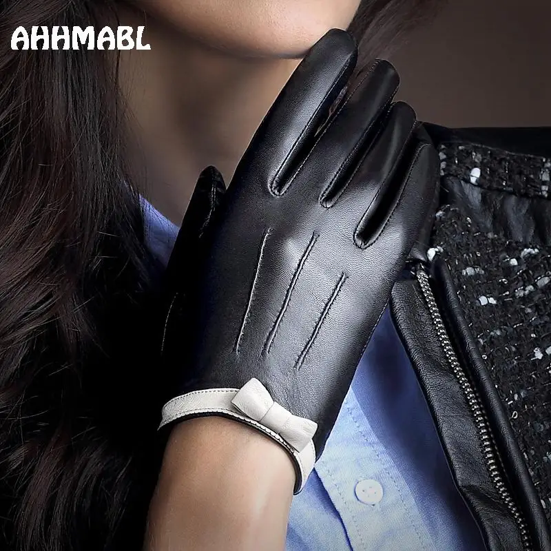 High Quality Elegant Women Leather Gloves Genuine Leather Autumn Spring Winter Hot Trendy Female Short Cut Glove G567