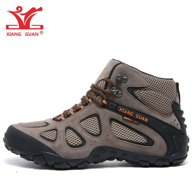 Man Hiking Shoes Men Outdoor Waterproof Breathable Leather Mesh